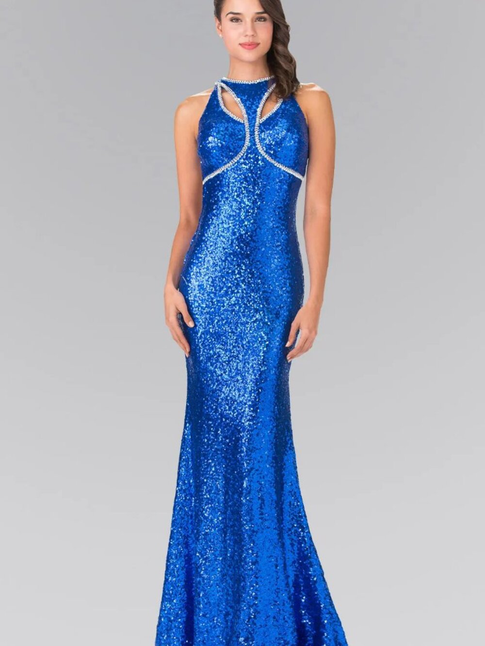 NEW ROYAL BLUE Sequin Evening Gown Floor Length Embellished GL2217